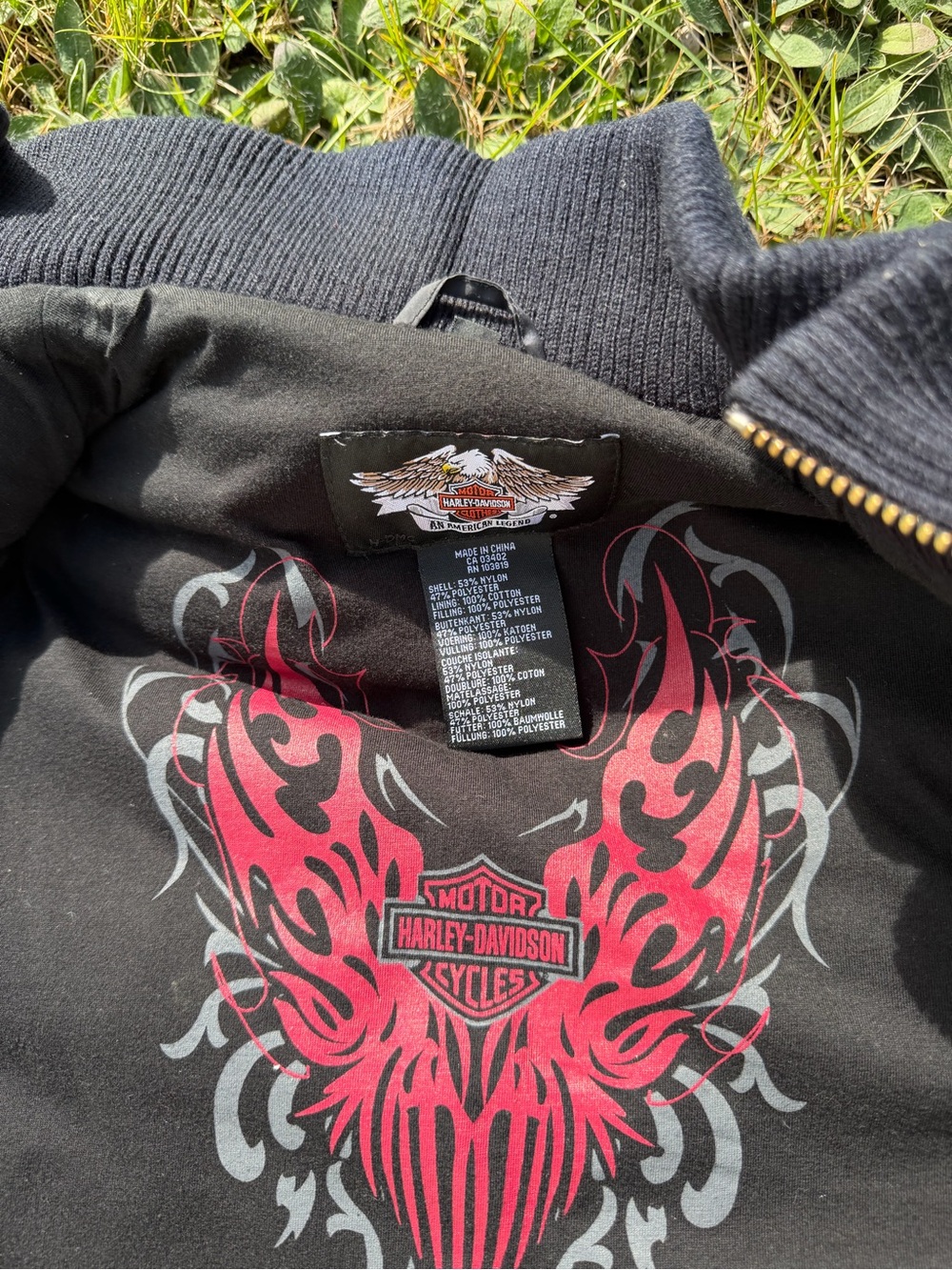 Vintage Harley-Davidson Y2K Black Quilted Puffer Vest Red Embroidery NWOT - Picture 11 of 13